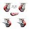 Service Caster 4 Inch Kingpinless Red Poly on Steel Wheel Caster Swivel Locks 2 Brakes, 2PK SCC-KP30S420-PUR-RS-BSL-2-SLB-2 - alternate 4